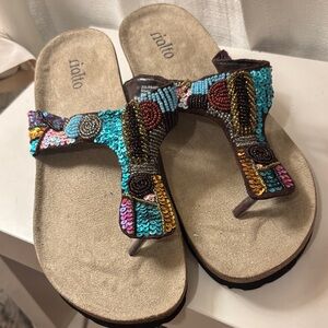 Rialto Sequin Sandals with Multicolor Design